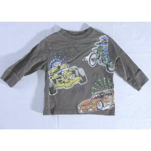 Okie Dokie Boys Sz 2T Long Sleeve Racing T Shirt